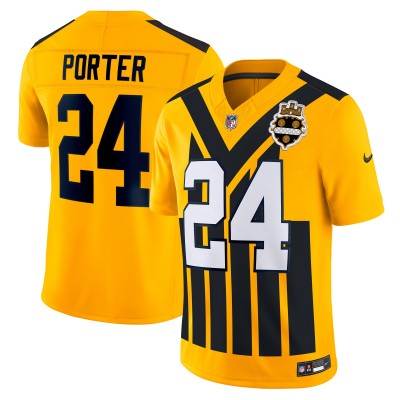 Джерси Pittsburgh Steelers Joey Porter Jr. Nike Gold Alternate 1933 Throwback Vapor F.U.S.E. Limited