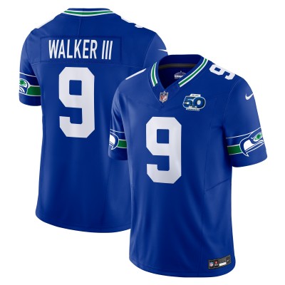 Джерси Seattle Seahawks Kenneth Walker III Nike Royal 50th Season Vapor F.U.S.E. Limited