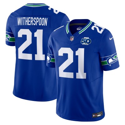 Джерси Seattle Seahawks Devon Witherspoon Nike Royal 50th Season Vapor F.U.S.E. Limited