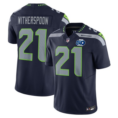 Джерси Seattle Seahawks Devon Witherspoon Nike College Navy Team 50th Season Vapor F.U.S.E. Limited