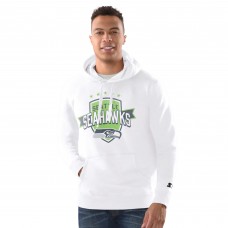 Seattle Seahawks Starter White Vintage Pullover Hoodie