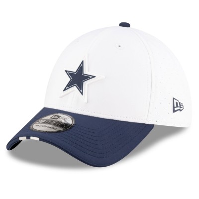 Бейсболка Dallas Cowboys New Era White/Navy 2025 NFL Training Camp 39THIRTY