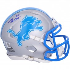 Sam LaPorta Detroit Lions Autographed Fanatics Authentic Riddell 2024 Speed Mini Helmet