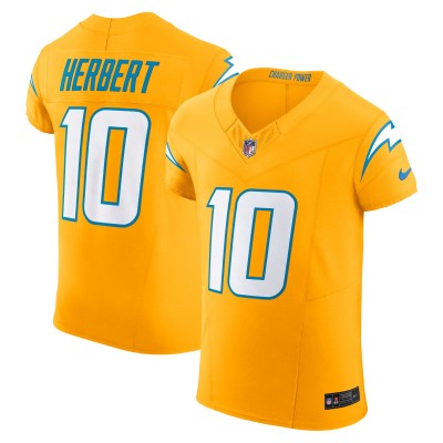 Los Angeles Chargers Justin Herbert Nike Gold Alternate Charger Power Vapor F.U.S.E. Elite Jersey