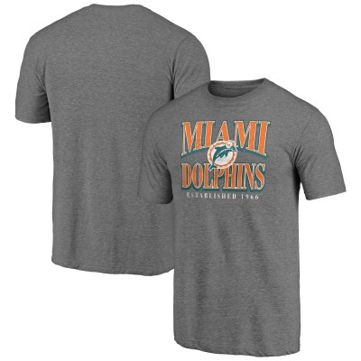 Футболка Miami Dolphins Heather Gray Vintage Tri-Blend