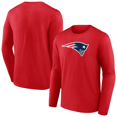 New England Patriots Red Primary Logo Long Sleeve T-Shirt
