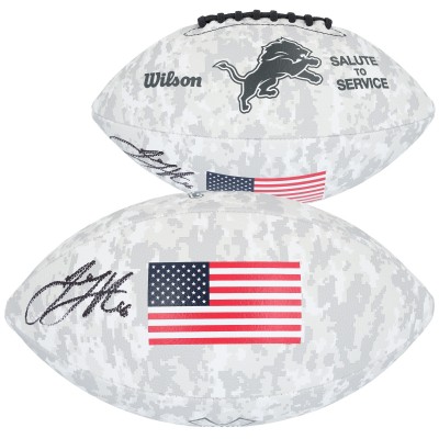 Jared Goff Detroit Lions Autographed Fanatics Authentic Wilson 2024 Salute to Service Football