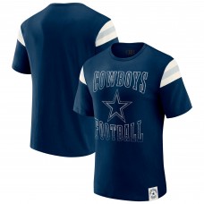 Футболка Dallas Cowboys Darius Rucker Collection by Fanatics Navy Distressed Throwback Shoulder Stripe