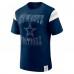 Футболка Dallas Cowboys Darius Rucker Collection by Fanatics Navy Distressed Throwback Shoulder Stripe
