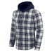 Dallas Cowboys Darius Rucker Collection by Fanatics Navy Plaid Flannel Quilted Full-Snap Hooded Shacket