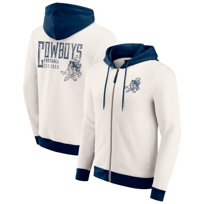 Толстовка на молнии Dallas Cowboys Darius Rucker Collection by Fanatics White Distressed Graphics
