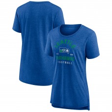  Женская футболка Seattle Seahawks Royal Vintage Arch Tri-Blend