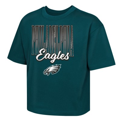 Подростковая Girls Philadelphia Eagles Outerstuff Midnight Green Big City Boxy T-Shirt