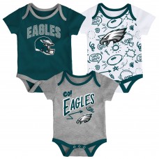 Малышам Philadelphia Eagles Outerstuff All Day Play Three-Piece Bodysuit Set