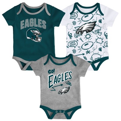 Малышам Philadelphia Eagles Outerstuff All Day Play Three-Piece Bodysuit Set