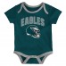 Малышам Philadelphia Eagles Outerstuff All Day Play Three-Piece Bodysuit Set