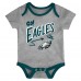 Малышам Philadelphia Eagles Outerstuff All Day Play Three-Piece Bodysuit Set