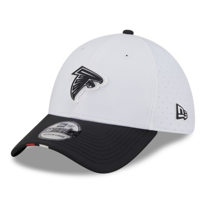 Бейсболка Atlanta Falcons New Era White/Black 2025 NFL Training Camp 39THIRTY
