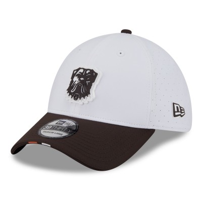 Бейсболка Cleveland Browns New Era White/Brown 2025 NFL Training Camp 39THIRTY