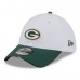 Бейсболка Green Bay Packers New Era White/Green 2025 NFL Training Camp 39THIRTY