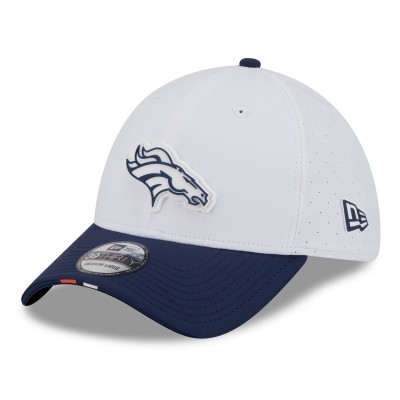 Бейсболка Denver Broncos New Era White/Navy 2025 NFL Training Camp 39THIRTY