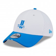 Бейсболка Detroit Lions New Era White/Blue 2025 NFL Training Camp Throwback Logo 39THIRTY