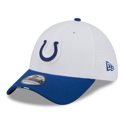 Бейсболка Indianapolis Colts New Era White/Royal 2025 NFL Training Camp 39THIRTY