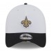 Бейсболка New Orleans Saints New Era White/Black 2025 NFL Training Camp 39THIRTY Flex