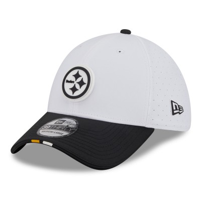 Бейсболка Pittsburgh Steelers New Era White/Black 2025 NFL Training Camp 39THIRTY