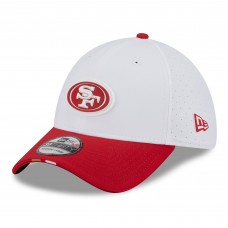 Бейсболка San Francisco 49ers New Era White/Scarlet 2025 NFL Training Camp 39THIRTY