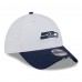Бейсболка Seattle Seahawks New Era White/College Navy 2025 NFL Training Camp 39THIRTY