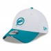 Бейсболка Miami Dolphins New Era White/Aqua 2025 NFL Training Camp Throwback Logo 39THIRTY