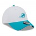 Бейсболка Miami Dolphins New Era White/Aqua 2025 NFL Training Camp 39THIRTY