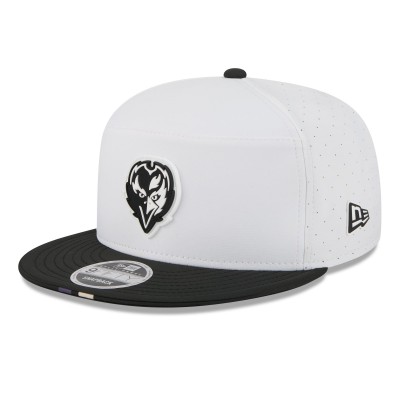 Бейсболка Baltimore Ravens New Era White/Black 2025 NFL Training Camp Split Panel 9FIFTY Snapback