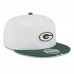 Бейсболка Green Bay Packers New Era White/Green 2025 NFL Training Camp Split Panel 9FIFTY