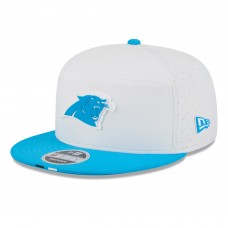 Бейсболка Carolina Panthers New Era White/Blue 2025 NFL Training Camp Split Panel 9FIFTY Snapback