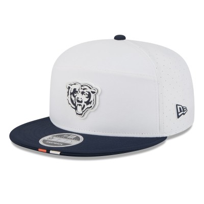 Бейсболка Chicago Bears New Era White/Navy 2025 NFL Training Camp Split Panel 9FIFTY Snapback