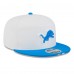 Бейсболка Detroit Lions New Era White/Blue 2025 NFL Training Camp Split Panel 9FIFTY Snapback