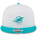 Бейсболка Miami Dolphins New Era White/Aqua 2025 NFL Training Camp Split Panel 9FIFTY