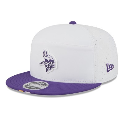 Бейсболка Minnesota Vikings New Era White/Purple 2025 NFL Training Camp Split Panel 9FIFTY Snapback