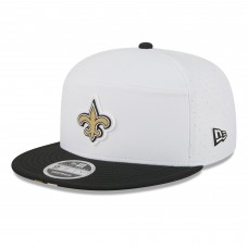 Бейсболка New Orleans Saints New Era White/Black 2025 NFL Training Camp Split Panel 9FIFTY Snapback