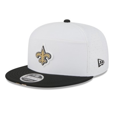 Бейсболка New Orleans Saints New Era White/Black 2025 NFL Training Camp Split Panel 9FIFTY Snapback