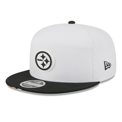 Бейсболка Pittsburgh Steelers New Era White/Black 2025 NFL Training Camp Split Panel 9FIFTY Snapback