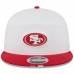 Бейсболка San Francisco 49ers New Era White/Scarlet 2025 NFL Training Camp Split Panel 9FIFTY Snapback