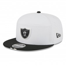 Бейсболка Las Vegas Raiders New Era White/Black 2025 NFL Training Camp Split Panel 9FIFTY Snapback