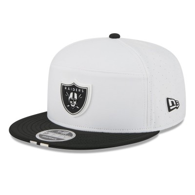 Бейсболка Las Vegas Raiders New Era White/Black 2025 NFL Training Camp Split Panel 9FIFTY Snapback