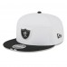 Бейсболка Las Vegas Raiders New Era White/Black 2025 NFL Training Camp Split Panel 9FIFTY Snapback