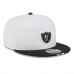 Бейсболка Las Vegas Raiders New Era White/Black 2025 NFL Training Camp Split Panel 9FIFTY Snapback