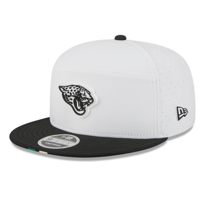 Бейсболка Jacksonville Jaguars New Era White/Black 2025 NFL Training Camp Split Panel 9FIFTY Snapback