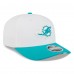 Бейсболка Miami Dolphins New Era White/Aqua 2025 NFL Training Camp 9SEVENTY